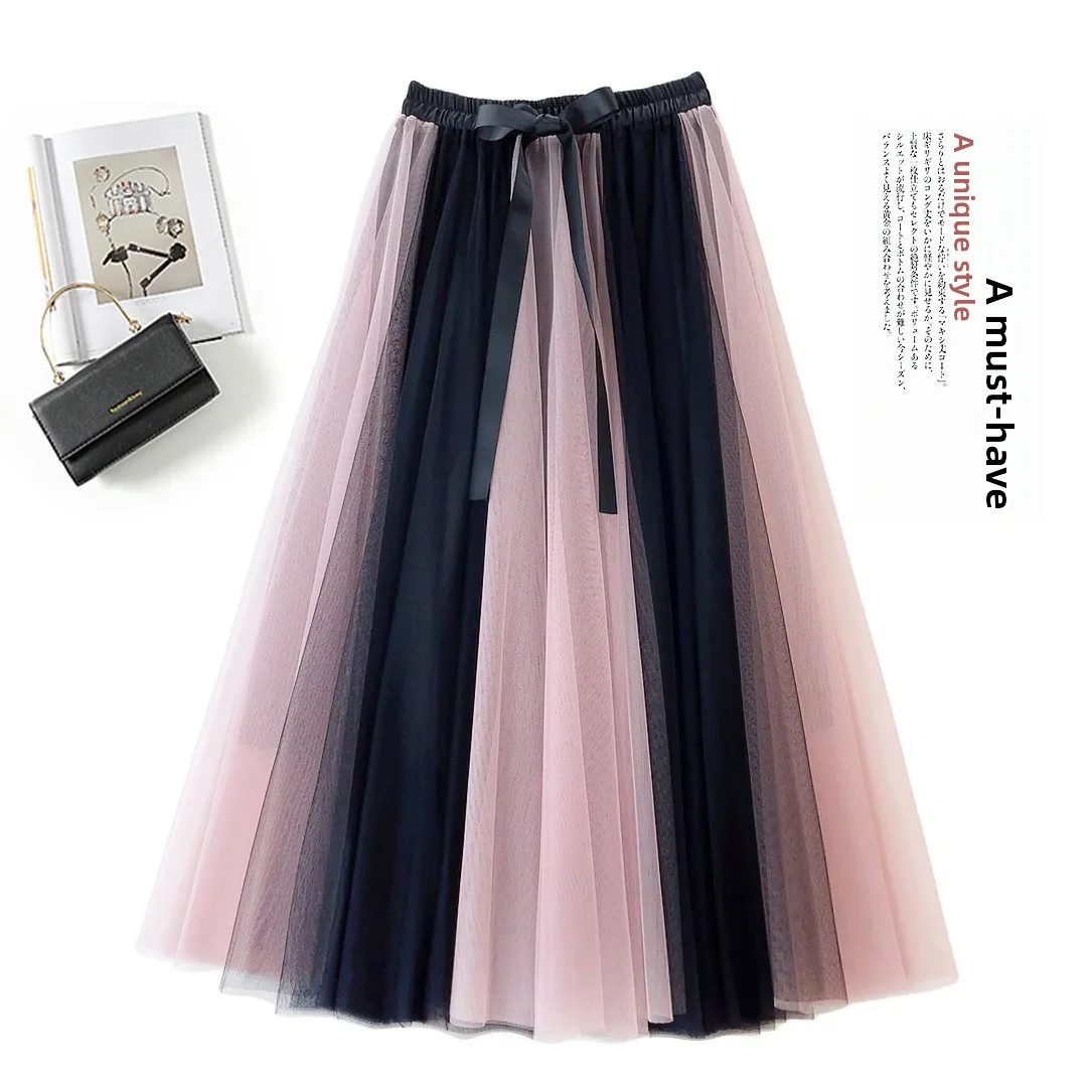 

Soft Sle Me Skirt Midi f-length Gentlewomen's Faion Korean Long Skirt Gentlewomen's Midi Skirt Cross-border
