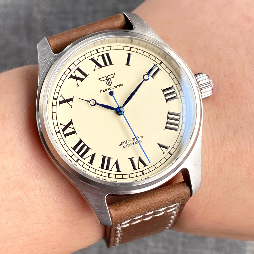 Pilot Wristwatch Roman Number Diver Steel Vintage Automatic Watch Men Miyota8215/PT5000 200m Waterproof Blue Hands Sport Clock