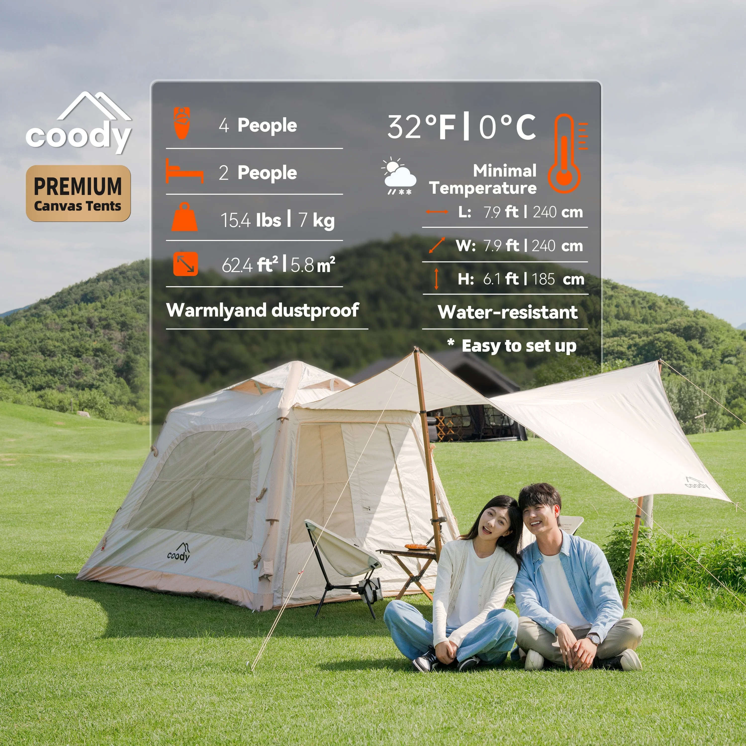 Coody 5.8 Air Tent-Beige Wholesale Foldable Waterproof Camping Inflatable Air Tent