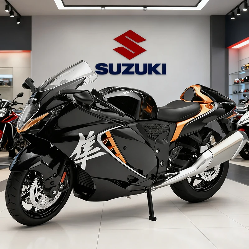 โมเดลรถมอเตอร์ไซค์ซูซูกิ ฮายาบูสะ อัลลอยด์ ไดแคสต์ ขนาด 1:12 ของสะสม พร้อมเสียงและไฟ รถออฟโรด ของเล่นรถยนต์