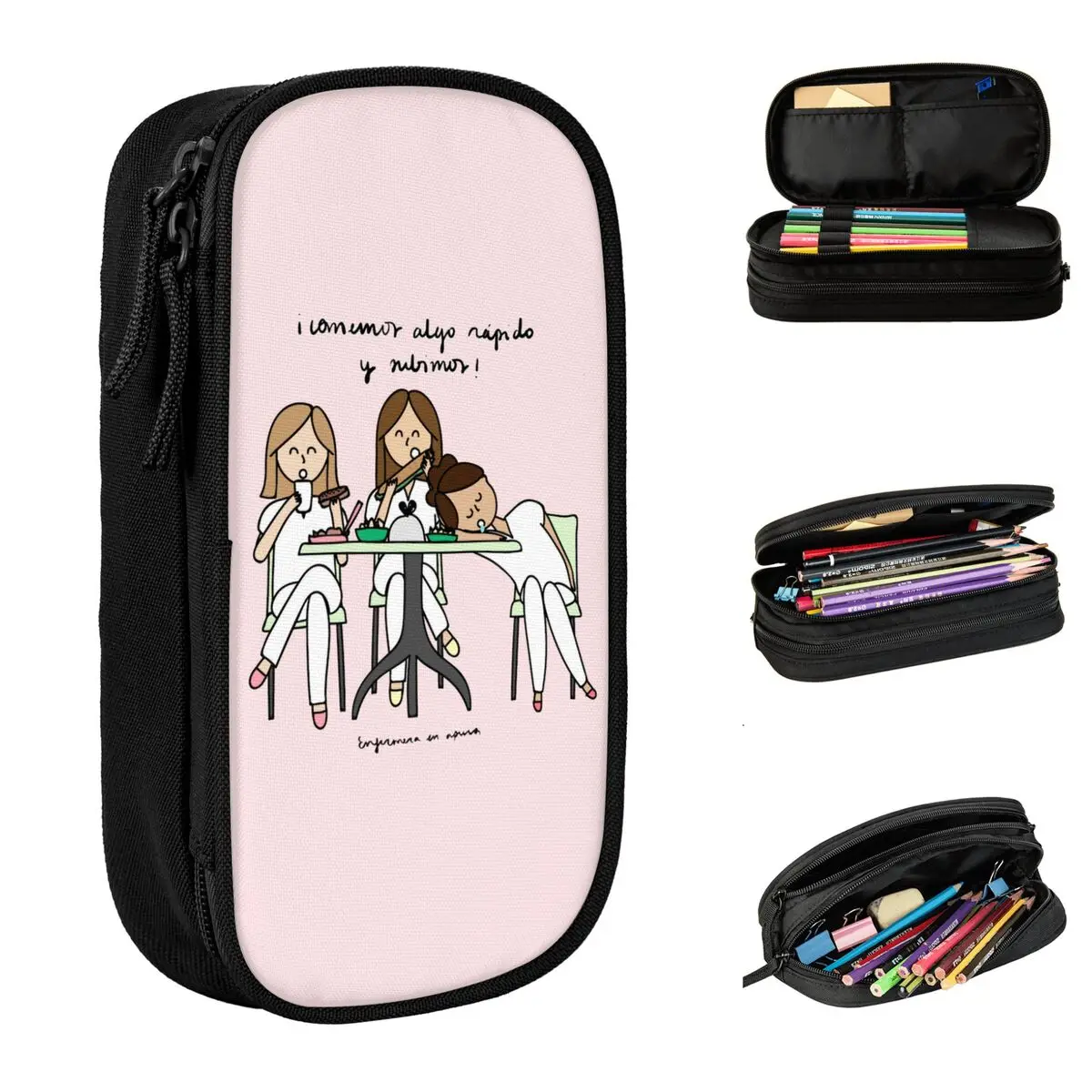 Enfermera En Apuros Pencil Cases Nurse Medical Pencil Box Pen Holder for Student Big Capacity Bag School Cosmetic Stationery