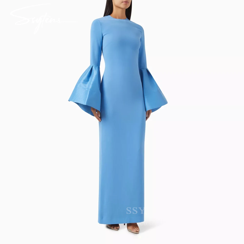 

SSYTENS Vintage Saudi Arabia Evening Dress Flare Long Sleeves Mermaid Dubai Luxury Gown Long Robe De Soirée Des Fête Customized