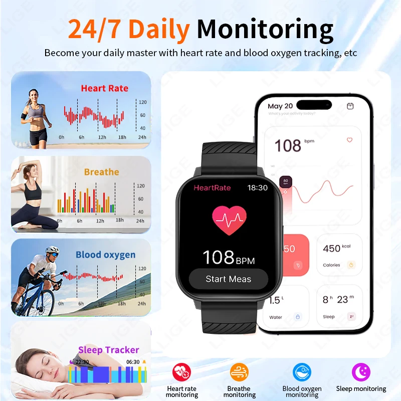 LIGE 2025 Smart Watch Men