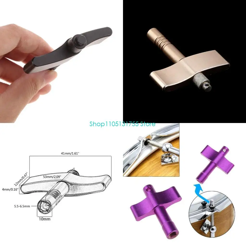 K0EF Portable Drum Tuner Standard Drum Keys Lightweight Percussion Hardware Tool S Shaped Drum Tuning Keys Gift for Drummers