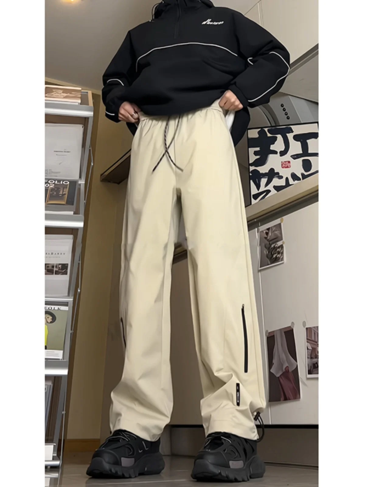 

American Sle High Rise Men's Soft ell Cargo Pants Tee Proof Paratrooper Workwear Casual Trousers Faionable Trendy Str...