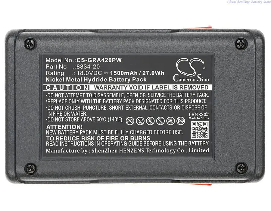 Cameron Sino 1500mAh/2500mAh Gardening Tools Battery 8834-20 for Gardena EasyCut 42, SmallCut 300, 648844, 8844-20