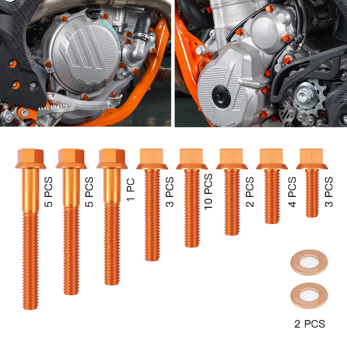 

Для KTM 250 350 250F 350F EXCF EXC-F 2017-2022 2021 2020 18 M5 M6 крышка сцепления зажигания болт двигателя комплект уплотнительных колец