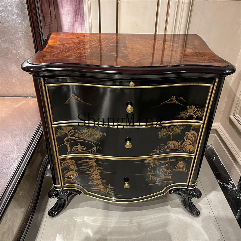 

CL neoclassical painting pile paint bedside landscape figure