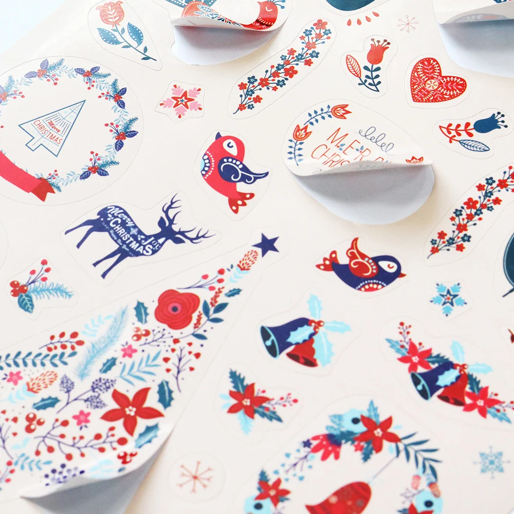Creative Path 200 Stück Selbstklebende Scrapbooking-Weihnachtsaufkleber 6 Blätter Frohe-Weihnachten-Aufkleberbuch für Journaling und Kartengestaltung – Detail 9