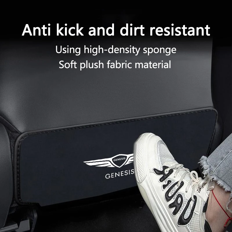 Suede Leather Car Door Anti-Kick Sticker Soil-Proof For GENESIS Logo gv60 Suv Coupe 3.8 gv80 gv70 g70  GV80 EV BH  Accessories