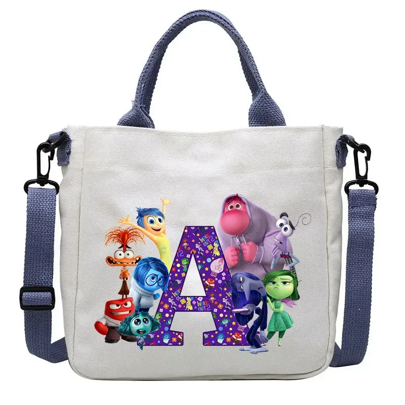 Disney Inside Out 2 Canvas Crossbody Bag Kids Casual Accessories Handbag Children Cartoon Cute Shoulder Bags Tote Christmas Gift