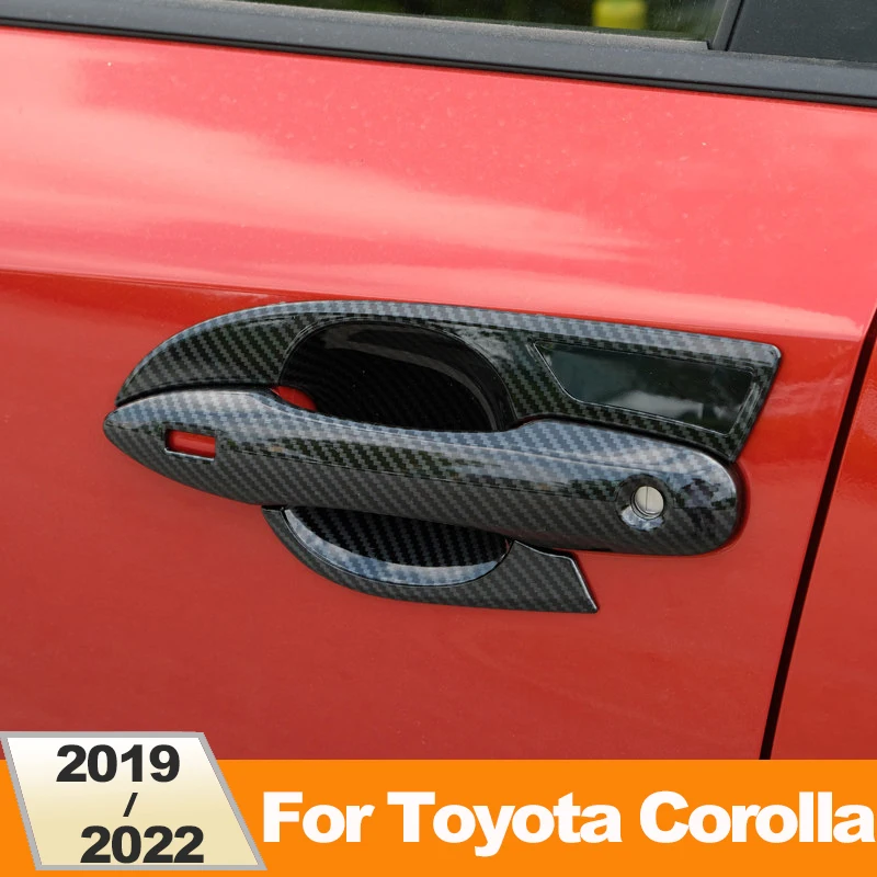 For Toyota Corolla E210 2019 2020 2021 2022 2023 12th ABS Carbon Fiber Car Door Handle Bowl Cover Protection Sticker Accessories