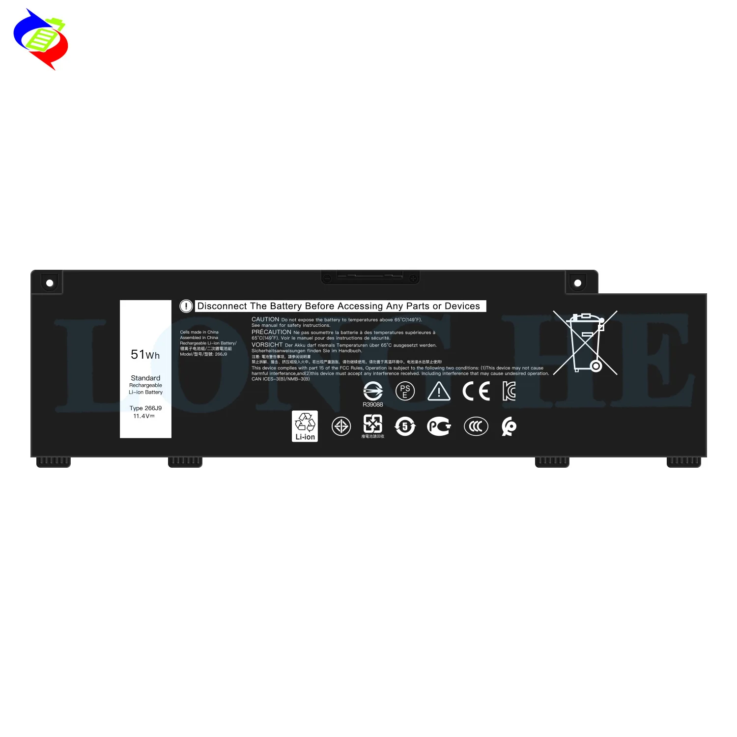 266J9 M4GWP PN1VN Laptop Battery for Dell G3 15 3590 3500 G5 15 5500 5505 Inspiron 14 5490 11.4V 51Wh Replacement Battery