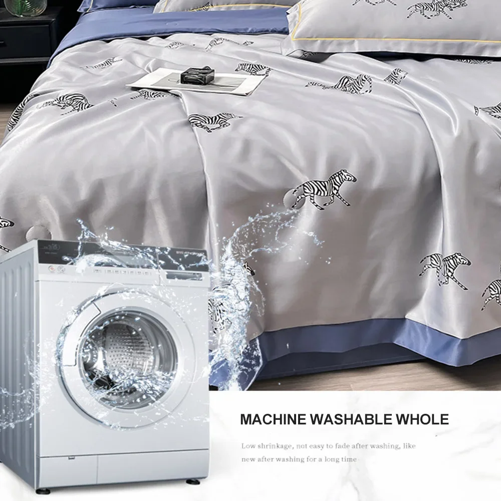 

Летнее одеяло из промытого шелка, комплект из 4 предметов, охлаждающее одеяло, двойные покрывала, простыни, одеяло с кондиционированием воздуха