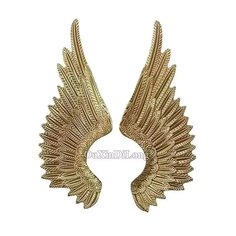 Stunning 1Pair Solid Brass French Angel Wings Furniture Handles Drawer Pulls Cupboard Wardrobe Kitchen TV Shoe Cabinet Pulls