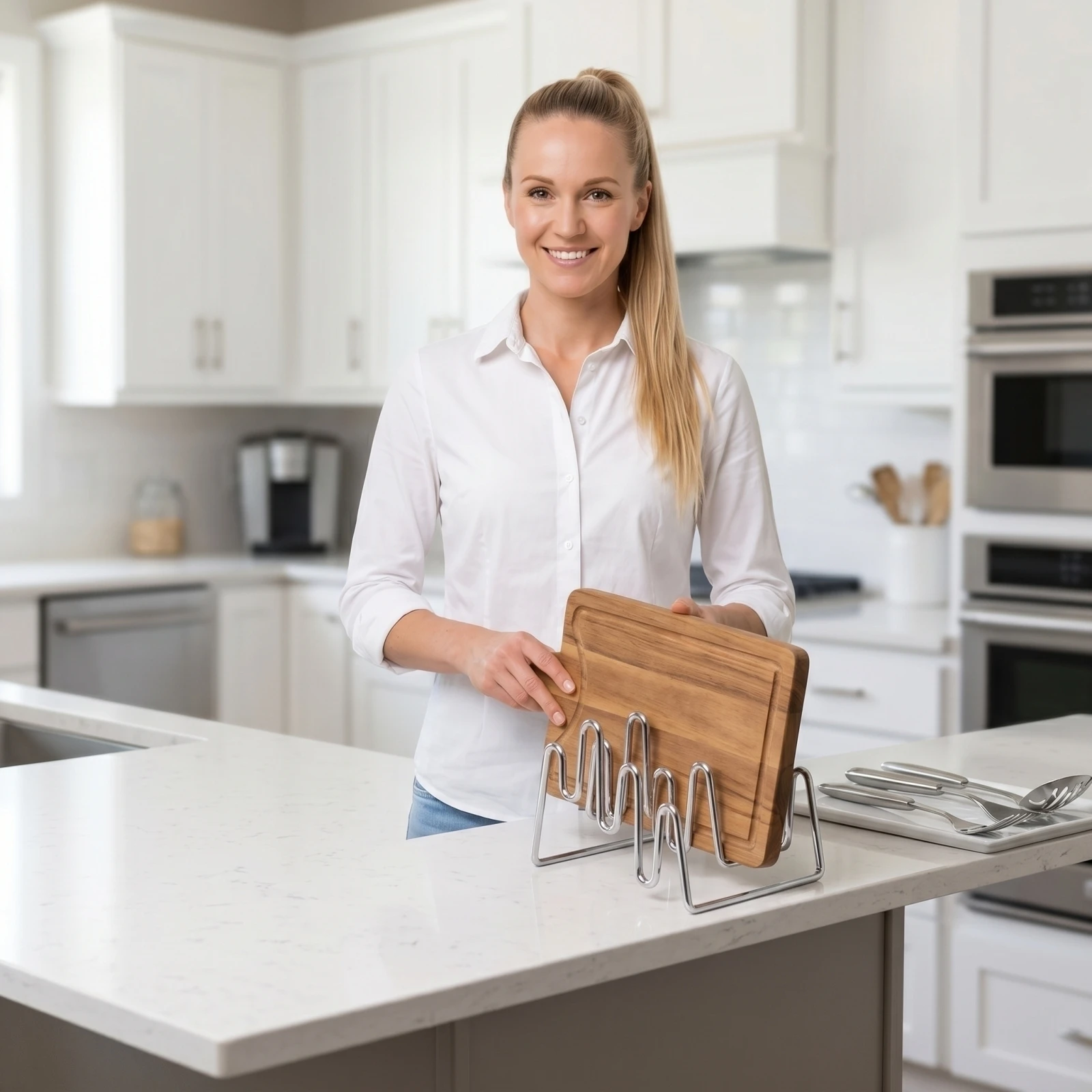 Cutting Board Holder Kitchen S - Kitchen Gadgets Rack Storage 评论和价格