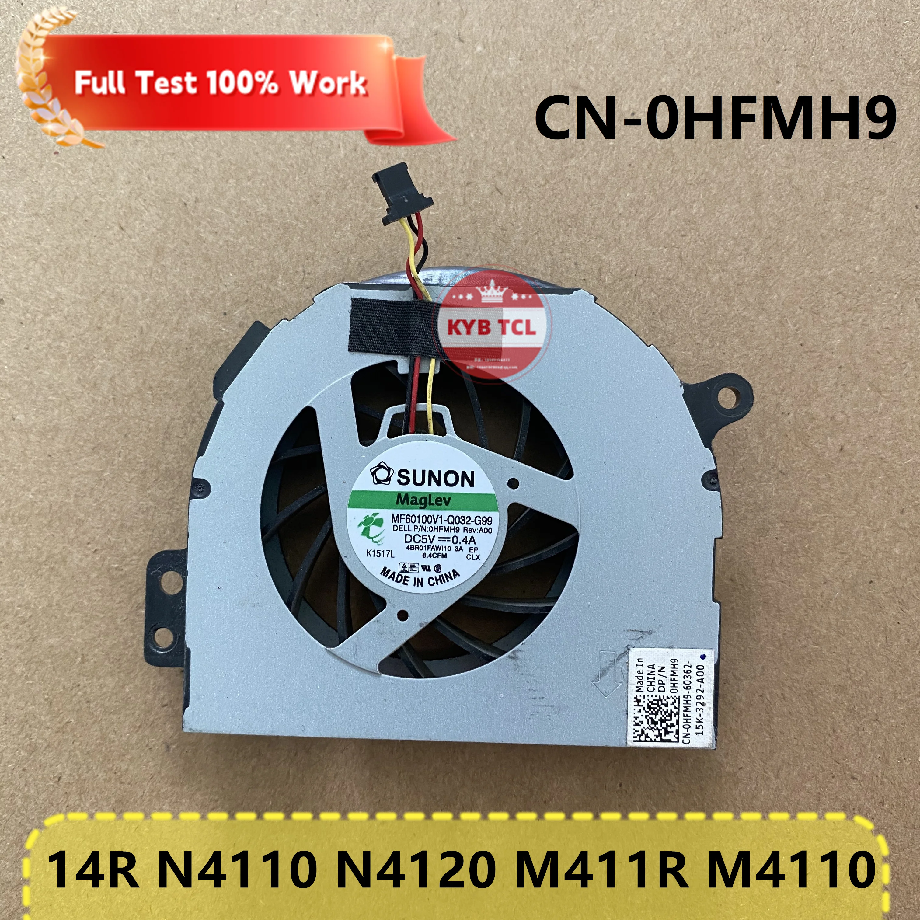 Genuine Laptop CPU Cooling Fan Notebook For Dell Inspiron 14R N4110 N4120 14RD M411R M4110 Original 0HFMH9 CN-0HFMH9 HFMH9