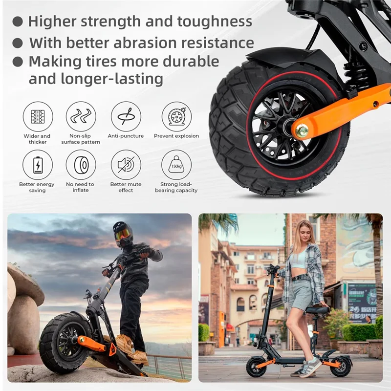 

ABHT-для электрического скутера Kukirin G2 Pro, сплошная шина 9X3.0-5,5, 9-дюймовая внедорожная бескамерная сотовая конструкция, передняя/задняя пара