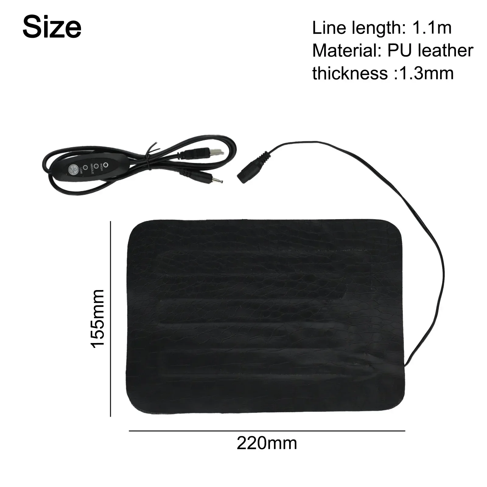 For Breeding Box Reptile Heating Pad Adjustable Temperature Pad 22x15.5cm USB Reptile Heating Pad Heat Customizable Heat Levels