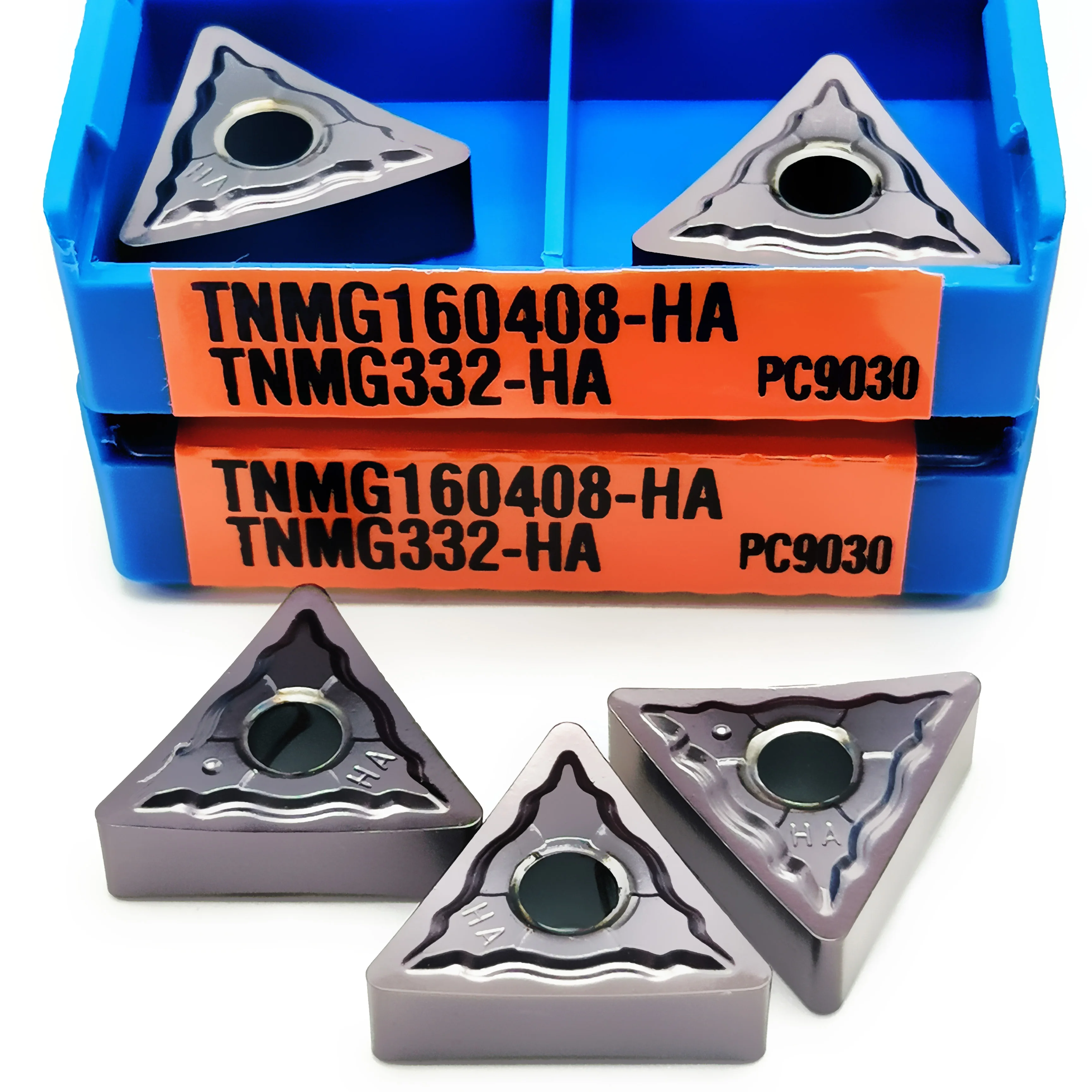 Alta qualidade tnmg160408 ha pc9030 tnmg160404 ha pc9030 100% original carboneto cilíndrico tnmg transformando inserção