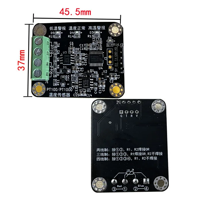 Temperature Detector Platinum Resistance Temperature Measurement Module PT100/PT1000RTD Sensor Matching Upper Computer