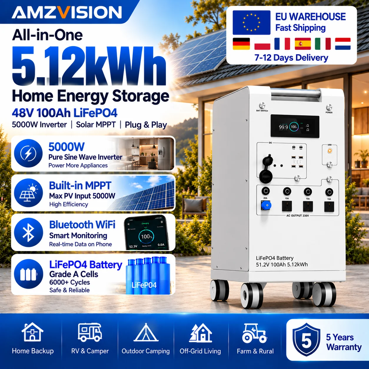 Tragbare Powerstation 5000W LiFePO4 48V 100Ah 5Kwh 6000W …