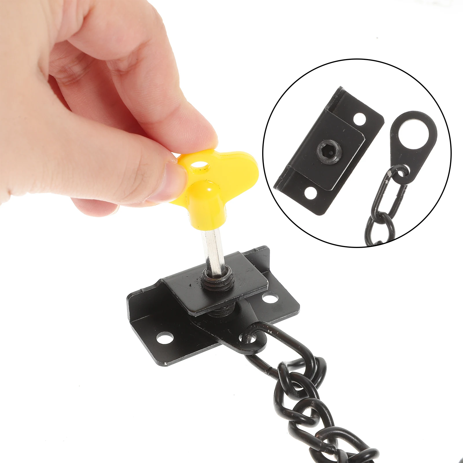 

Window Lock Security Chain Locks for inside Door Safety Mask Black Stainless Steel Child