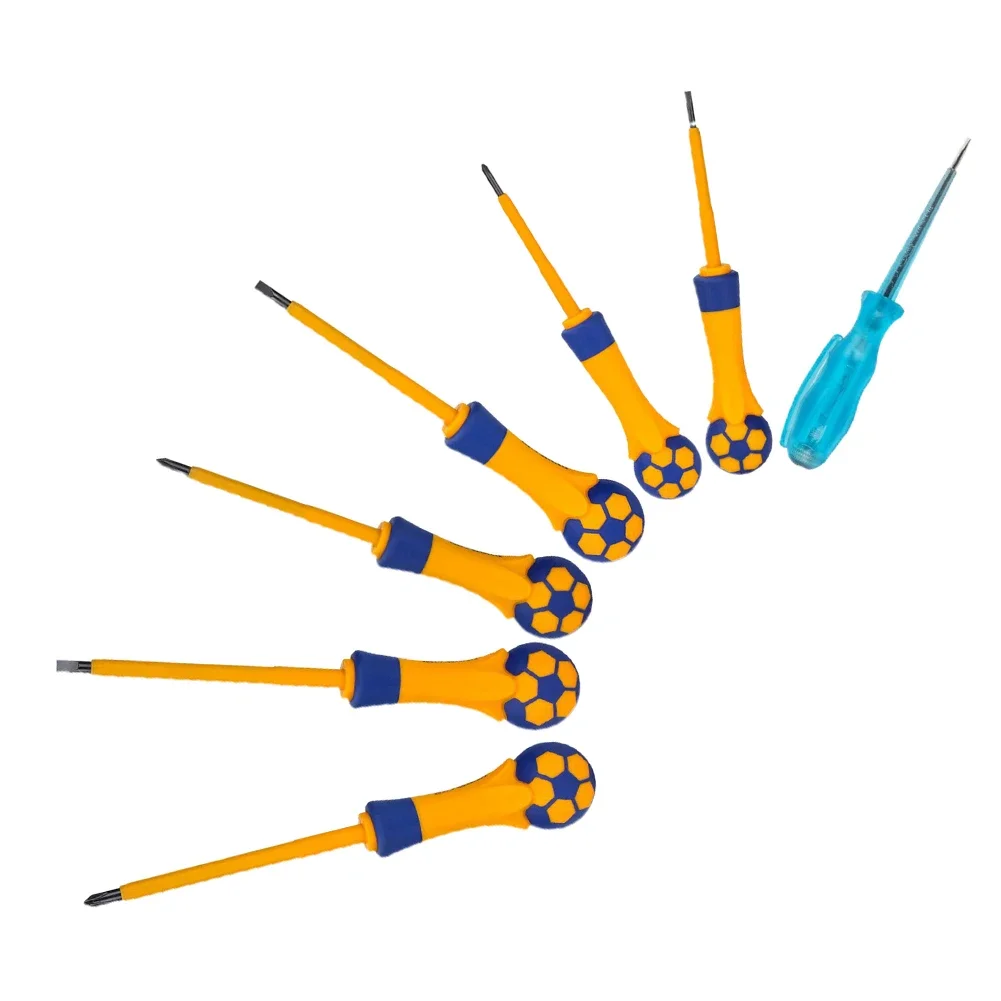 7 шт. магнитная отвертка, изолированная крестообразная шлицевая отвертка для электрика, ручные инструменты, отвертки, гайковерты, аксессуары