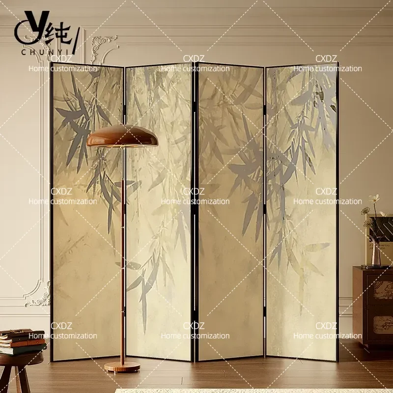 Chinese Retro Folding Screen Bamboo Room Divider Mobile Partition for Bedroom Living Room Hotel Wall Decor Porch Baffle New