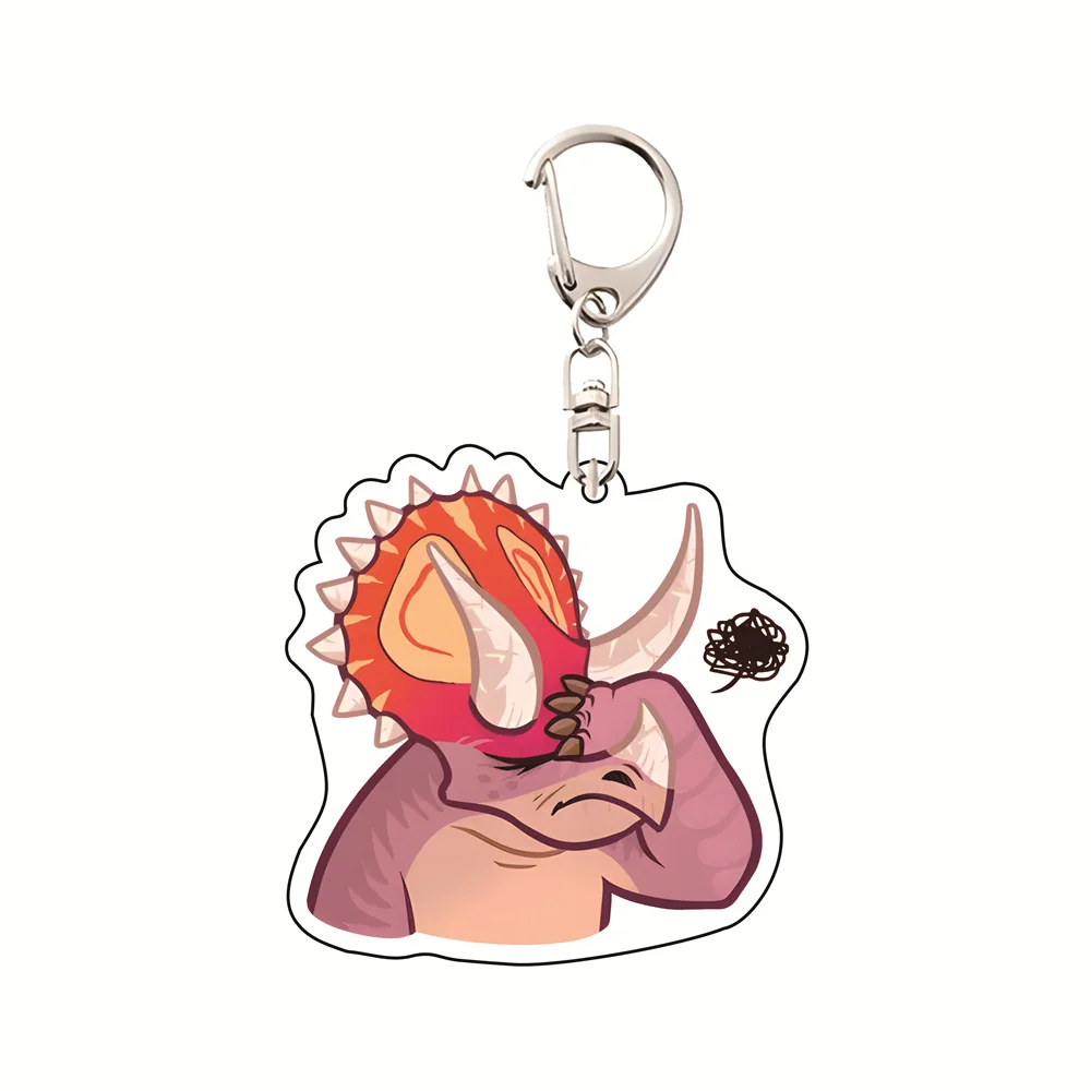 حزمة ملصقات الديناصورات لبرقية 5 سم سلسلة مفاتيح مصنوعة من الأكريليك حقيبة لطيفة على شكل حقيبة ساحرة لتزيين المجوهرات هدية أنيقة للفتيات والأطفال #2