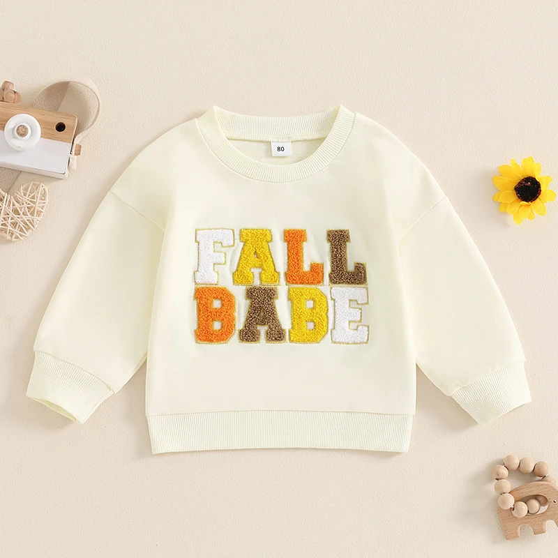 2024-05-30 Lioraitiin Toddler Baby Boys Girls Hoodie Long Sleeve Sweatshirt Embroidery Letters Fall Clothes