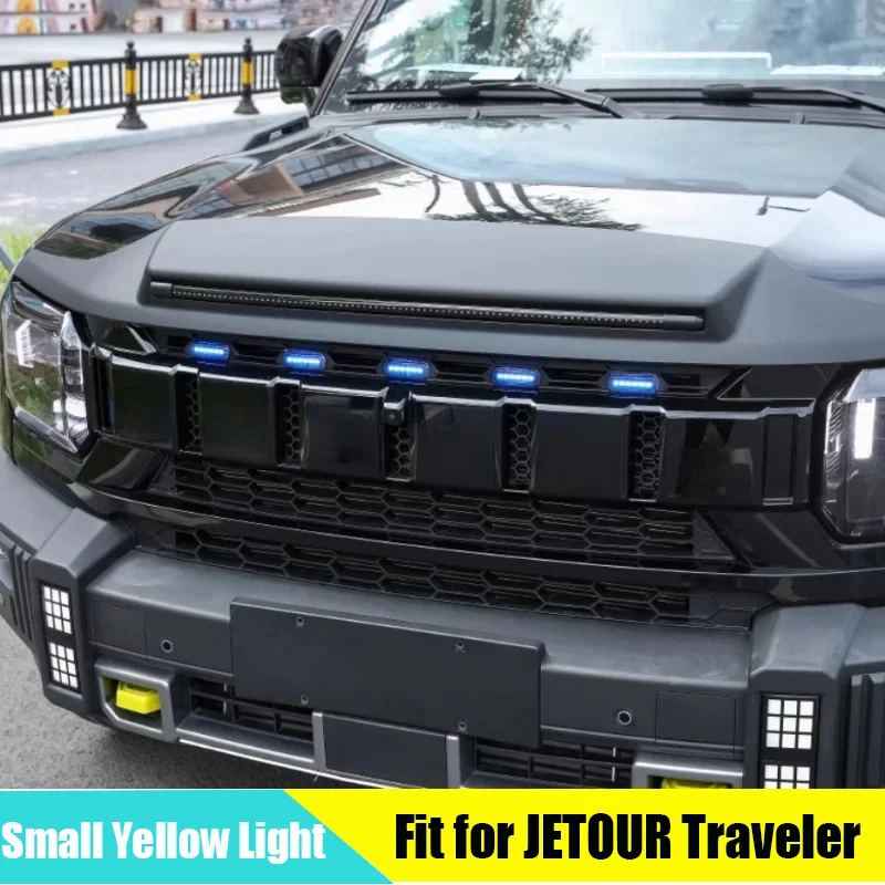 

Car Grille Small Yellow Light Suitable for Chery JETOUR Traveler T2 2023 2024 Front Grille Spotlight LED Daytime Running Light