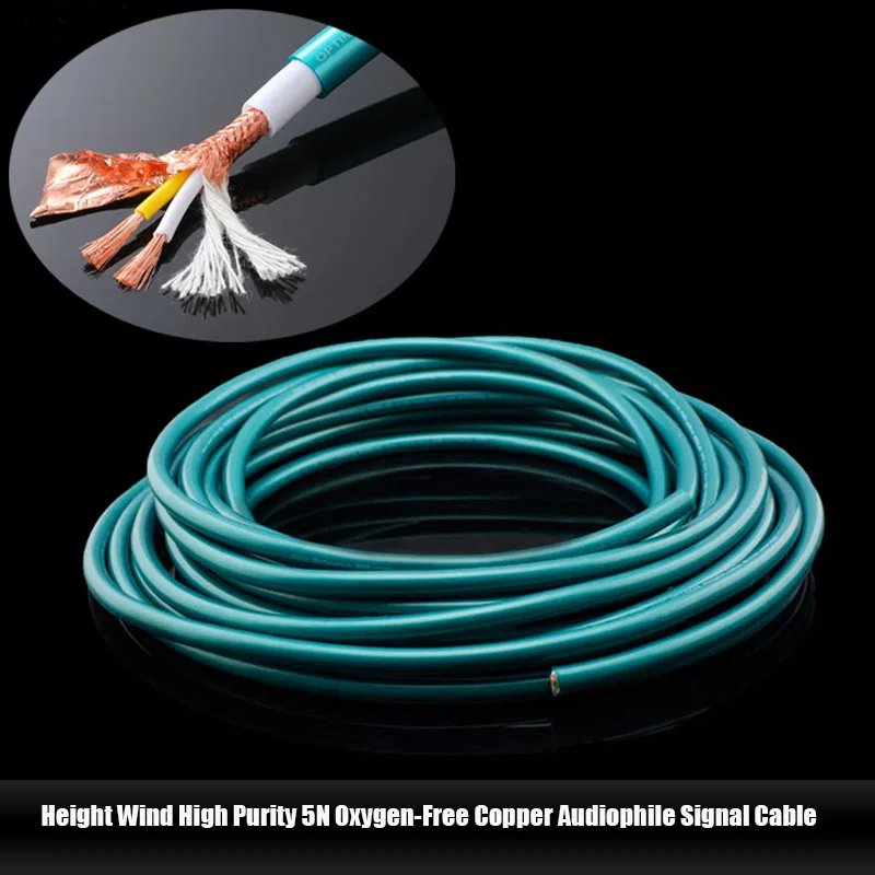 

5N 2-30m Green Audio Balanced Cable 8NX RCA 3 Core XLR Speaker HIFI Signal Cable 5N Oxygen-Free Copper Shielded Dense Mesh Cable