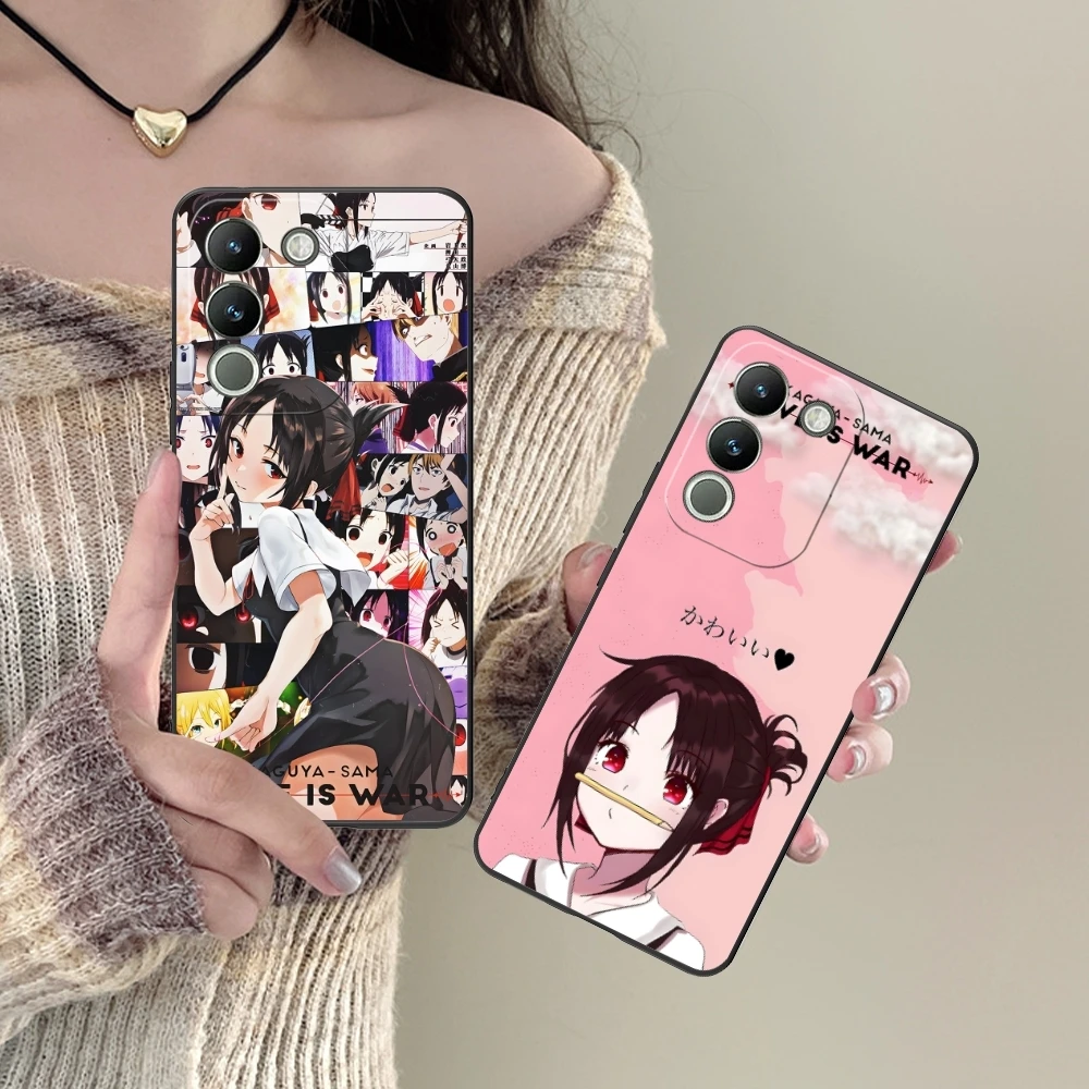 Kaguya Sama Shinomiya Cell Phone Case for VIVO Y95 Y93 Y31 Y20 V19 V17 V15 Pro X60 NEX Black Soft Phone Cover Shell