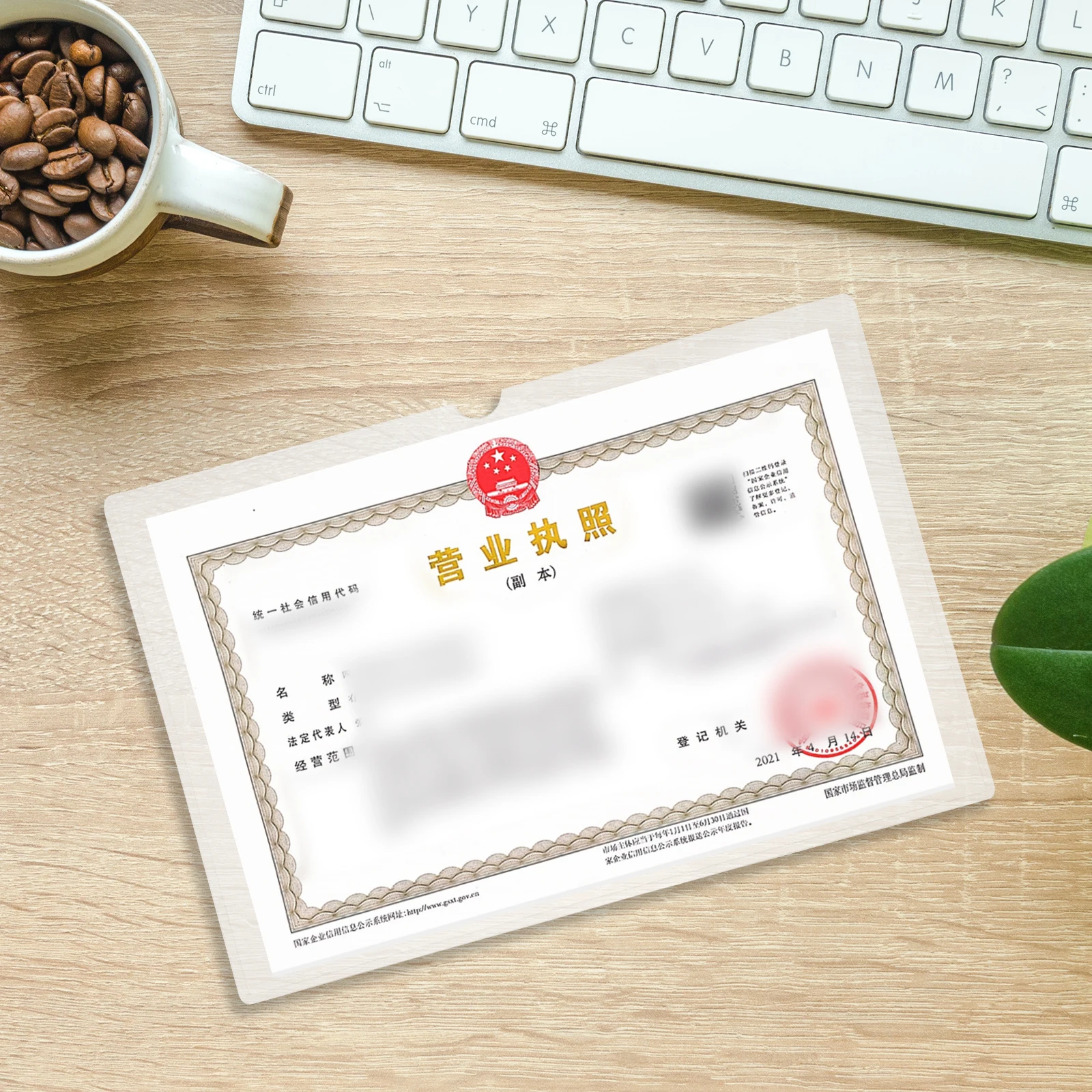 5pcs Business License PVC Protective Covers File Cases Document Holders Office Supplies Folder Storage