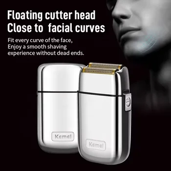 Žhavý výprodej Kemei KM-TX1 USB nabíjecí dobíjecí elektrický holicí strojek s kovovým tělem, holicí zastřihovač s vratným pohybem pro muže 8 nejlepší prodej Kemei TX1 - №6