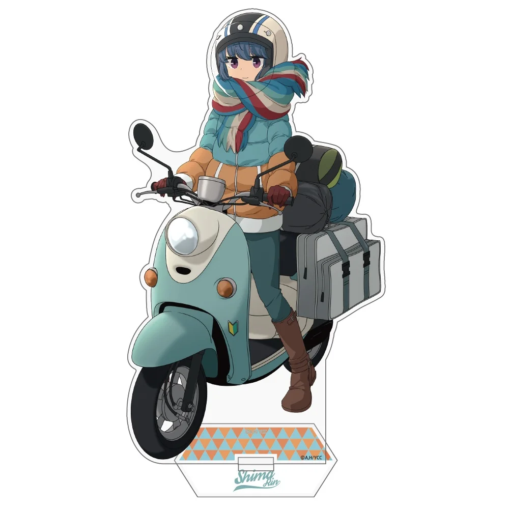 Japan Cospa Goods Laid-Back Camp Shima Rin And Scooter Acrylic Stands Big