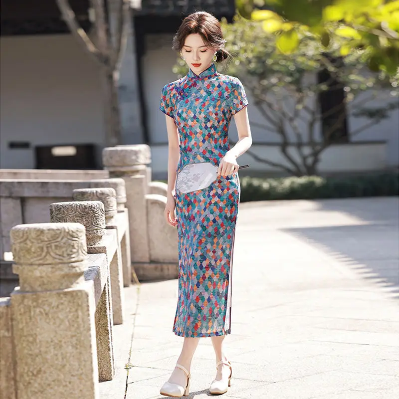 

Yourqipao Chinese Traditional Cheongsam 2023 Improved Qipao Evening Dresses Women Long Prom Gowns Retro Old Shanghai Hanfu Skirt