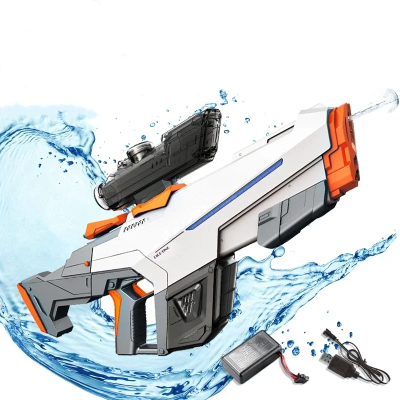 Electric Water Gun Fully Automatic With LED Big Capacity Spray Blaster shooting Guns Summer Pool Outdoor Toys for Kids Adults