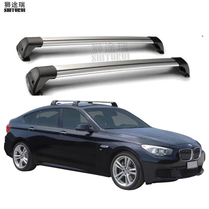 2 Pcs for BMW 5 Series F10 4 Door Sedan 2010 - 2017 (Fixed Point) Aluminum Alloy Belt Lock Led Shooting CORSS RACK