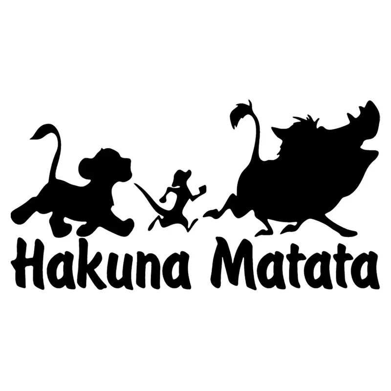 Car Stickers Personality Creativity Hakuna Matata Animal Motorcycle Decorative Accessories Helmet Refrigerator Laptop Decal 19cm