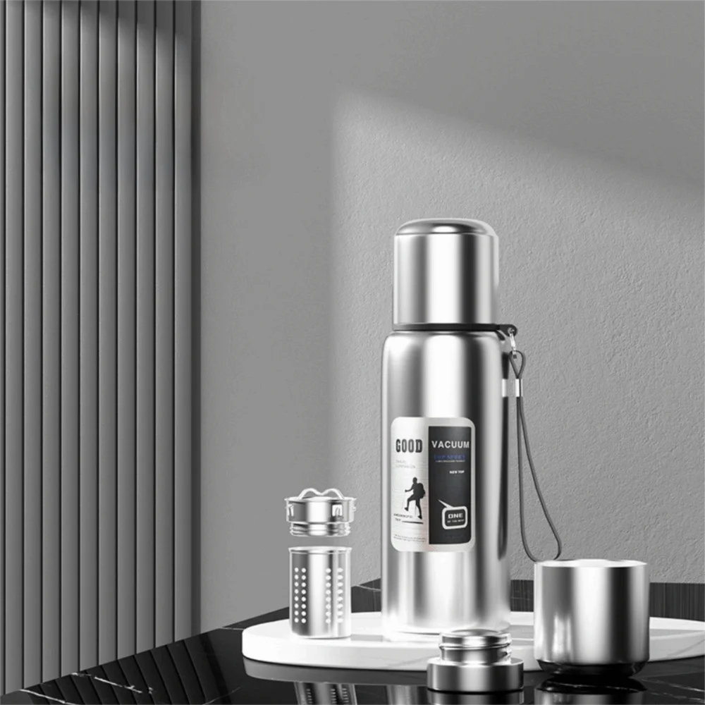 

Large Capacity Sports Thermos Bottle with Filter Keep Cold/Hot Travel Insulated Cup 316 Stainless Steel Unbreakable Vacuum Flask