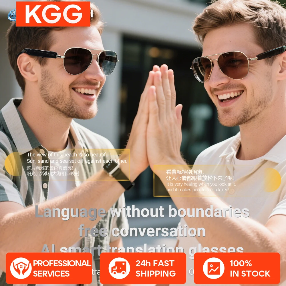 

Умные очки с искусственным интеллектом, 100 языков, издают прием звонков, музыкальные звонки, шумоподавление, свет BT TWS, очки для мужчин и женщин