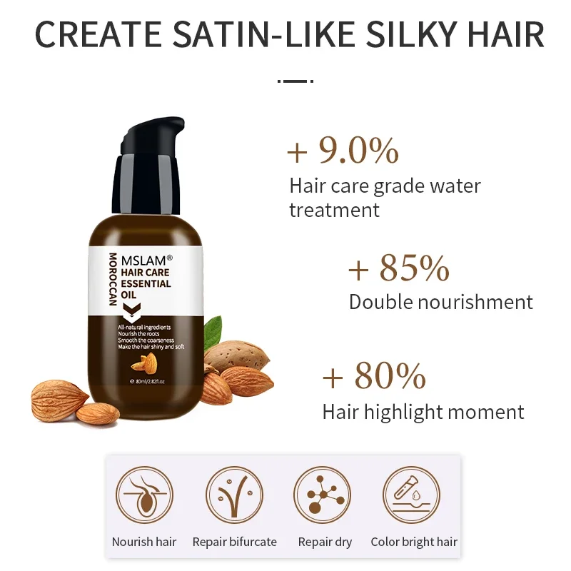 Hair & Scalp Treatments 100% Pure Organic Moroccan Argan Oil for Hair Cold Pressed Unscented - All Natural Moisturizer