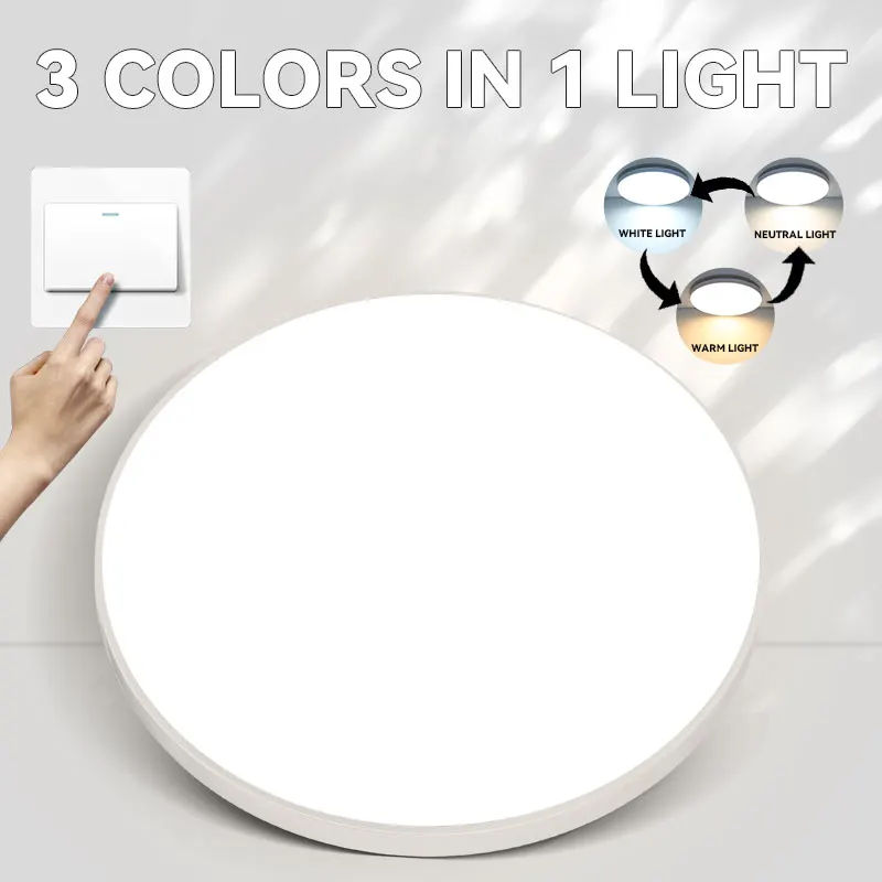 Zdalnie sterowana lampa sufitowa Tricolors Panel Light LED Nowoczesny wystrój pokoju Lustre Sypialnia Salon Inteligentny dom Żyrandole sufitowe