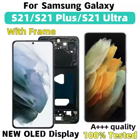 NEW OLED S21 Plus G996 Display For Samsung Galaxy 5G S21 Ultra G998B G998U S21 G991 LCD With Frame Touch Screen Replacement