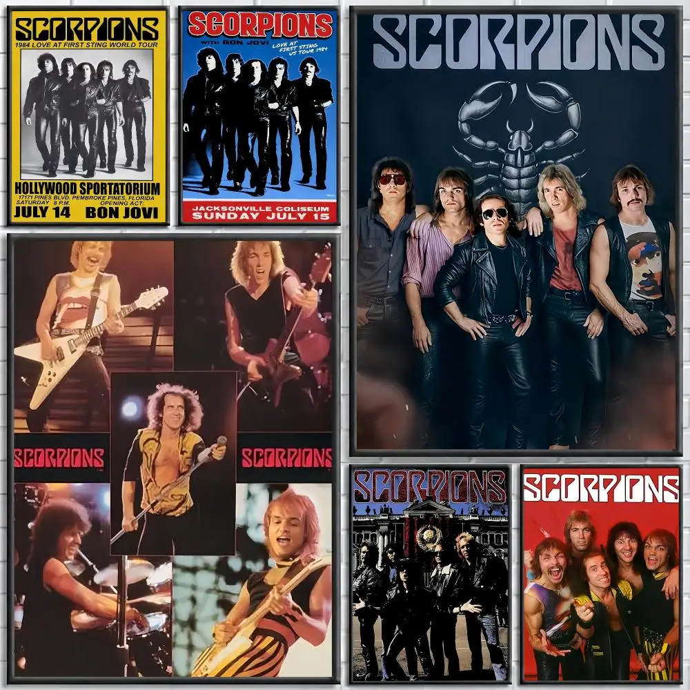 Hard Rock S-Scorpions Band Heavy Metal Painting Calligraphy Canvas Poster Wall Art for Bedroom Living Room Home Decor Gift