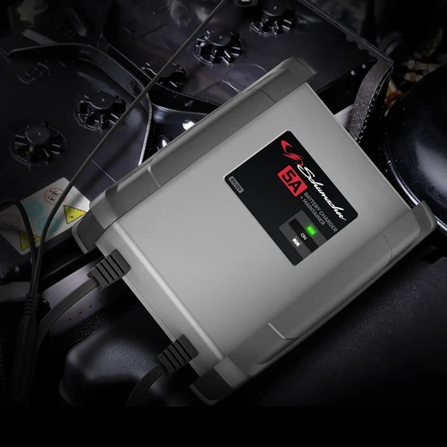 6V/12V Smart Battery Charger & Maintainer - Automatic Multi-Stage Charging for Cars, Motorcycles, Lawn Mowers