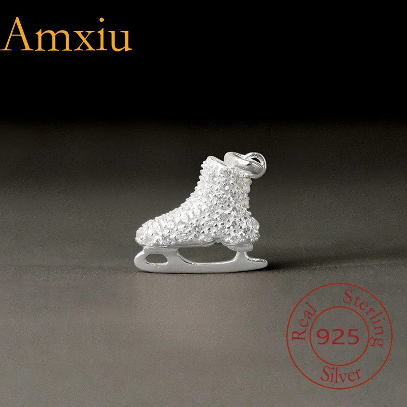 

Amxiu, стерлинговое серебро 925, снежный зажим, легкие роскошные изысканные сверкающие ледяные туфли, детское милое забавное ожерелье с подвеской