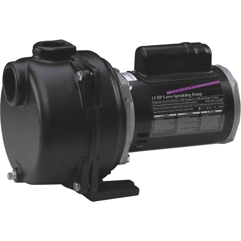 WLS150 1.5 HP High Volume Cast Iron Lawn Sprinkling Pump, 1-1/2-Horsepower